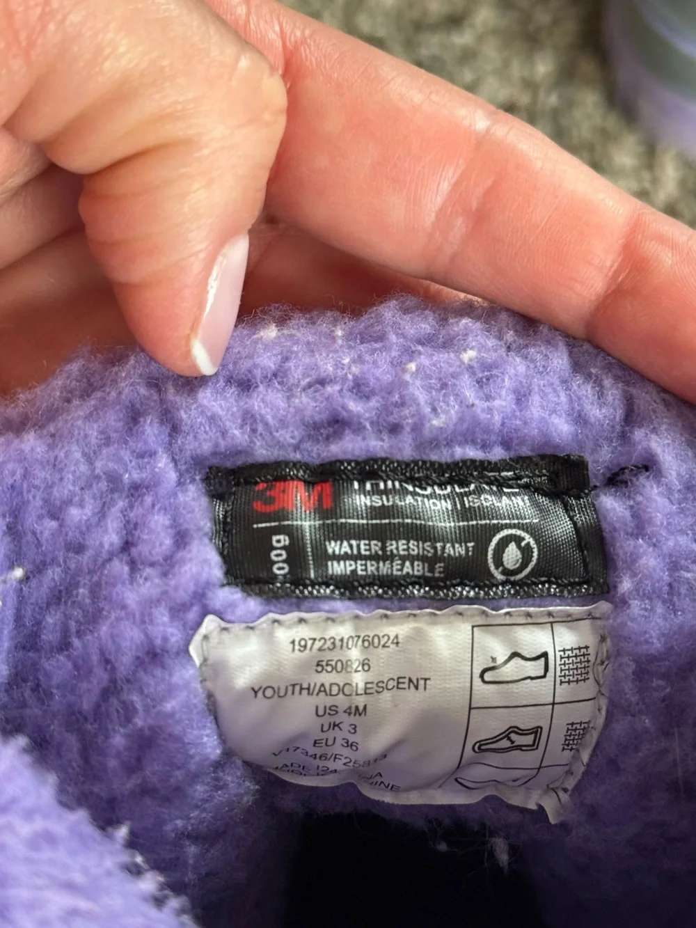 Lands' End Purple and Gray Kids Frost Insulated Waterproof Snow Boots